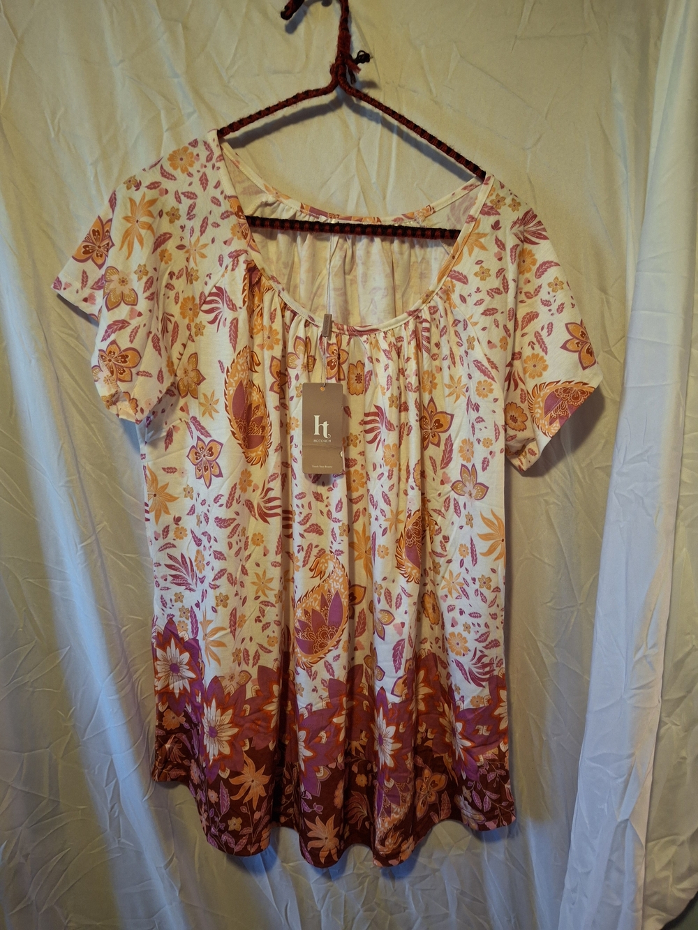 Hottouch Pink Floral Botanical Size Large Womens